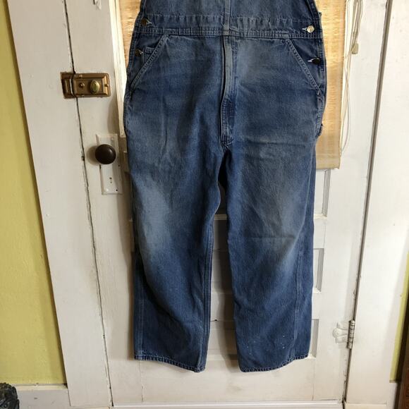 VTG Carhartt R07 DST Denim Overalls Bib Mens Size 40x30 Workwear Chore Gorpcore - Picture 5 of 13